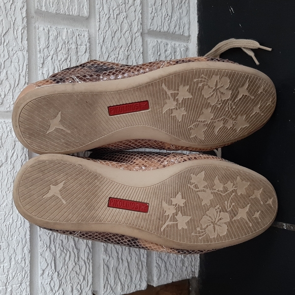 Women's Pikolinos Soft Leather Snake Pattern Lace-up Flats Trainers Size 7.5 - Picture 10 of 11